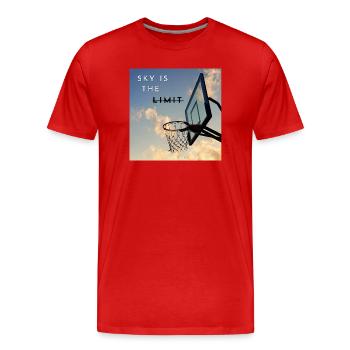 Sky Is The Limit Hoops - Men's Premium Organic T-Shirt - red - Front - Damien (186cm)