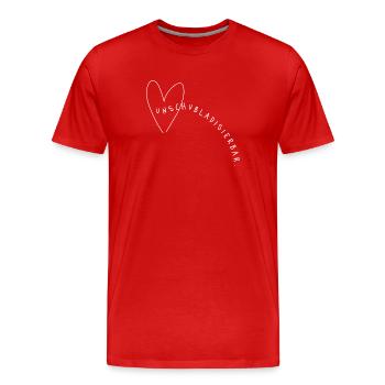 Unpigeonable – Statement for Individuality - Men's Premium Organic T-Shirt - red - Front - Damien (186cm)