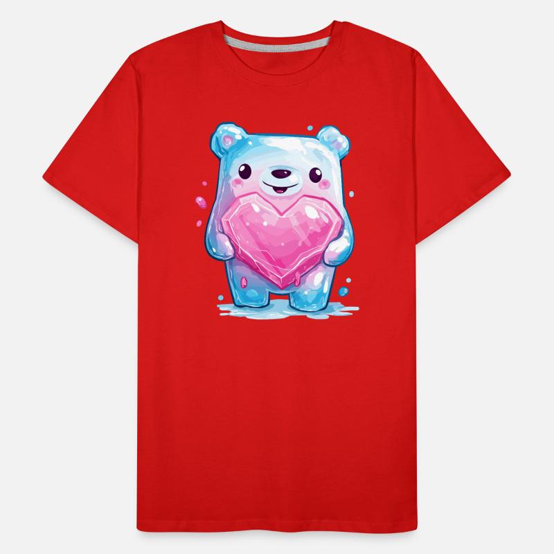 Cuddly bear with heart crystal Men's Premium Organic T-Shirt