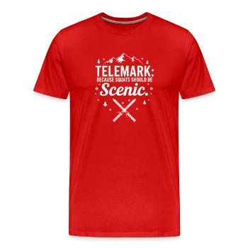 Telemark Ski Funny Scenic Squats - Men's Premium Organic T-Shirt - red - Front - Damien (186cm)