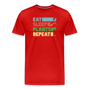 Amateur des plantes mange des plantes Plantes succulentes - T-shirt bio Premium Homme - rouge - Devant - Damien (186cm)