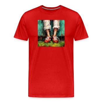 Energie in Rot - Männer Premium Bio T-Shirt - Rot - Vorne - Damien (186cm)
