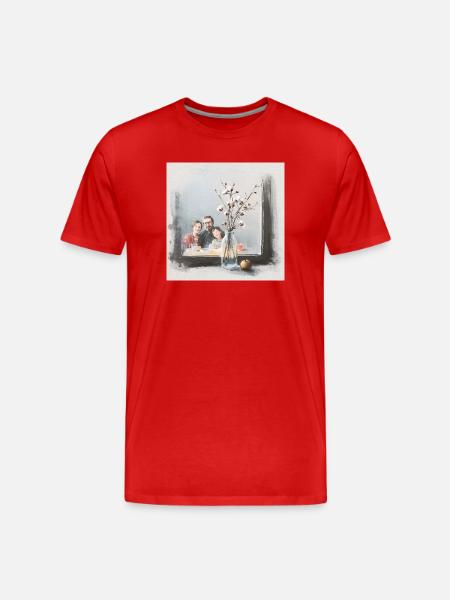 Family breakfast - Men's Premium Organic T-Shirt - red