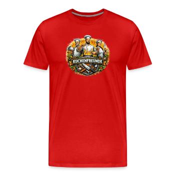 Küchenfreunde – team spirit and passion for cooking - Men's Premium Organic T-Shirt - red - Front - Damien (186cm)