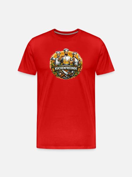 Küchenfreunde – Teamgeist und Kochleidenschaft - Männer Premium Bio T-Shirt - Rot