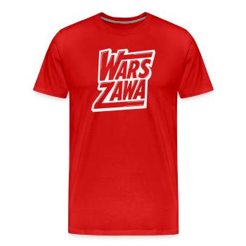 Warschau, Warszawa Logo - Männer Premium Bio T-Shirt - Rot - Vorne - Damien (186cm)