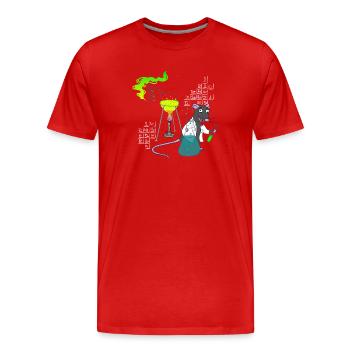 Chimie chaotique du rat de laboratoire - T-shirt bio Premium Homme - rouge - Devant - Damien (186cm)