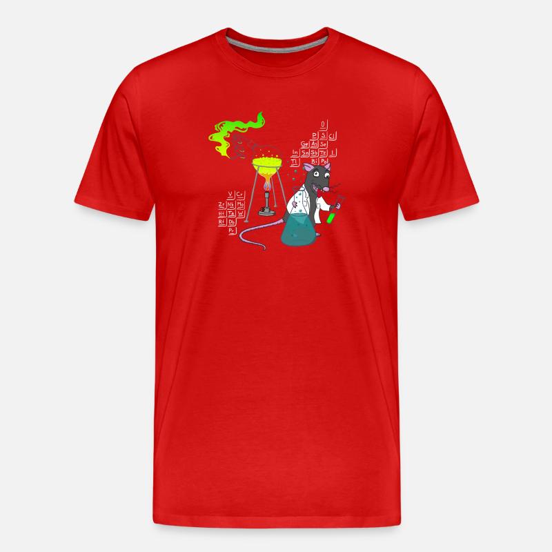 Laborratte chaotische Chemie - Männer Premium Bio T-Shirt - Rot