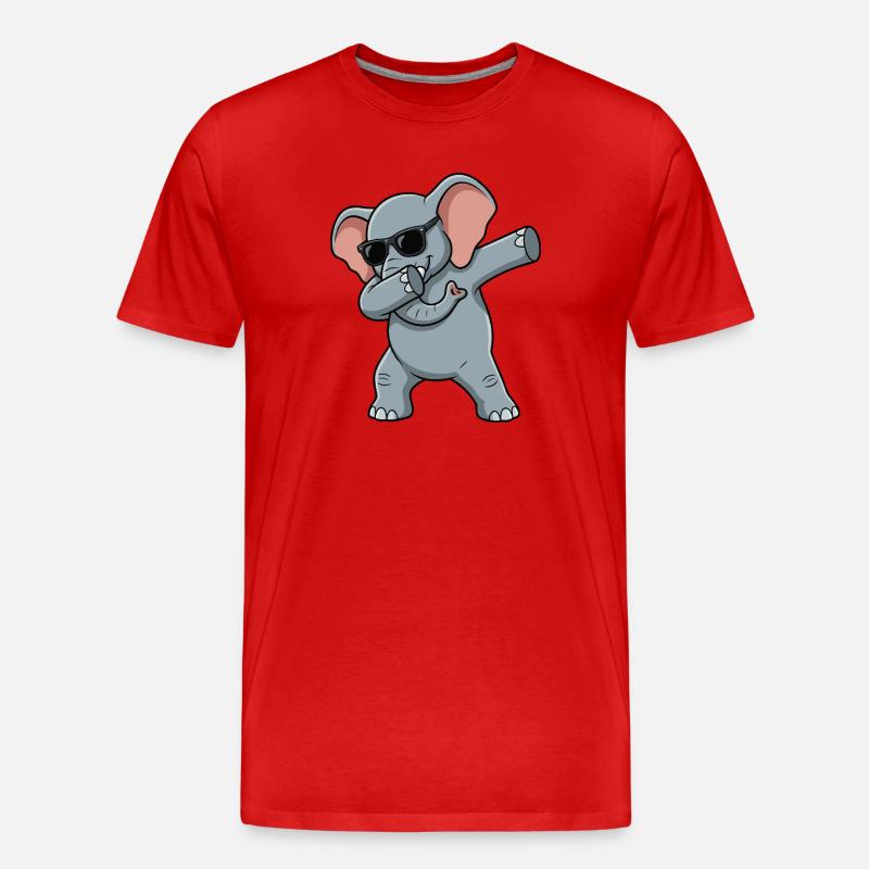 Lustiger Elefant im Dab-Style - Männer Premium Bio T-Shirt - Rot