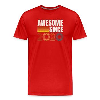 Awesome Since 2020 Retro Vintage Birthday - Men's Premium Organic T-Shirt - red - Front - Damien (186cm)