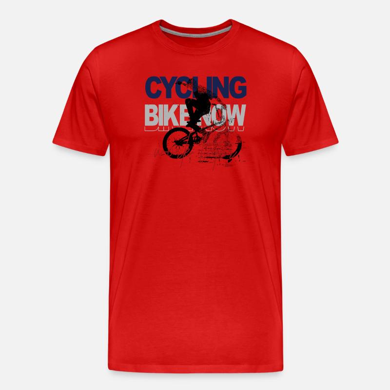Radfahren Jetzt – Work Later - Männer Premium Bio T-Shirt - Rot