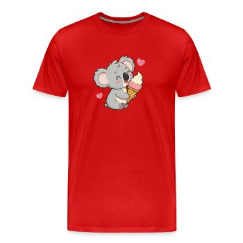 Gourmet-Koala- und Pastell-Eis - Männer Premium Bio T-Shirt - Rot - Vorne - Damien (186cm)