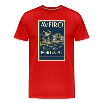 Aveiro Portugal – Vintage Reiseposter Art Deco - Männer Premium Bio T-Shirt - Rot - Vorne - Damien (186cm)