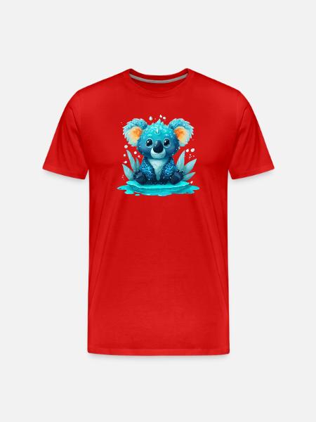 Cobalt Koala Water World - Men's Premium Organic T-Shirt - red