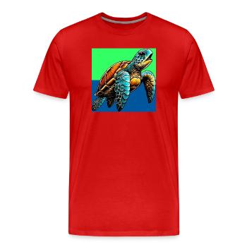 tortue - T-shirt bio Premium Homme - rouge - Devant - Damien (186cm)