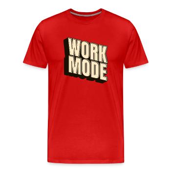 Mode Travail – Chemise Travail Minimal & Travail - T-shirt bio Premium Homme - rouge - Devant - Damien (186cm)