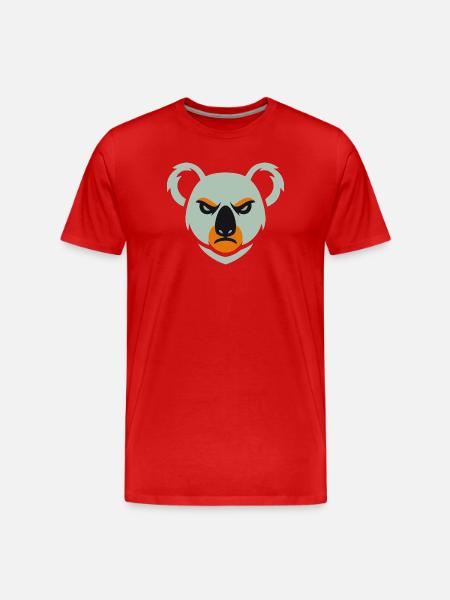 Wütender Koala Blick - Männer Premium Bio T-Shirt - Rot