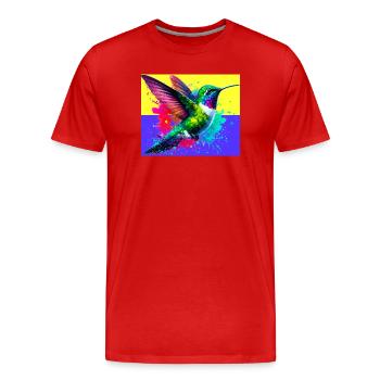 hummingbird - Men's Premium Organic T-Shirt - red - Front - Damien (186cm)
