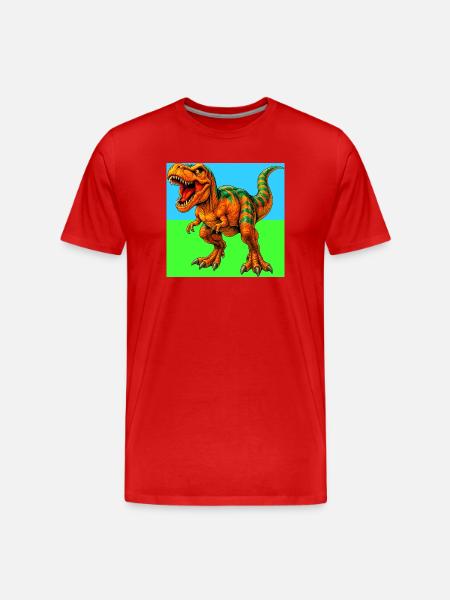 dinosaure - T-shirt bio Premium Homme - rouge