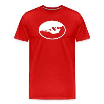 Boulderer en plein air - T-shirt bio Premium Homme - rouge - Devant - Damien (186cm)