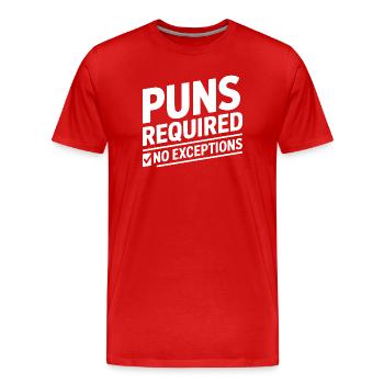 Puns Required Word Games - Men's Premium Organic T-Shirt - red - Front - Damien (186cm)