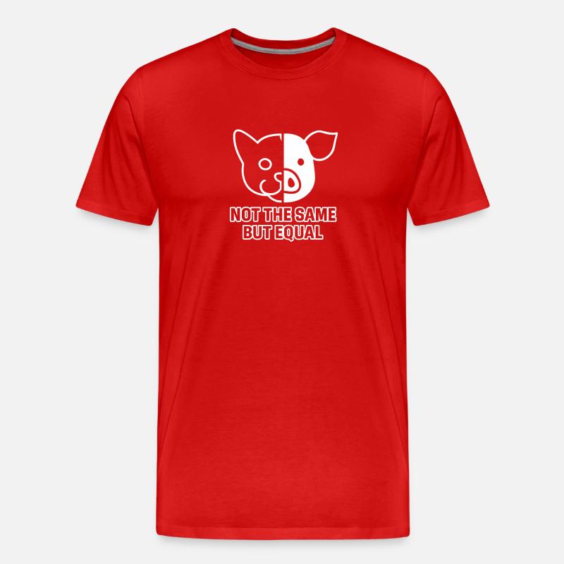 Katze Schwein - Männer Premium Bio T-Shirt - Rot