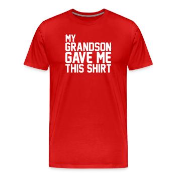 Evolution of Women's Rugby Player Silhouette - Men's Premium Organic T-Shirt - red - Front - Damien (186cm)