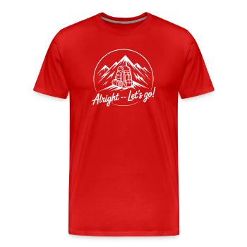 Bergabenteuer mit Rucksack - Männer Premium Bio T-Shirt - Rot - Vorne - Damien (186cm)