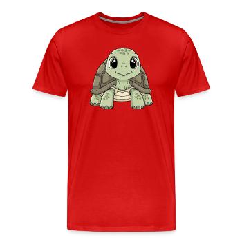 Schildkröte der Sterne Cartoon - Männer Premium Bio T-Shirt - Rot - Vorne - Damien (186cm)