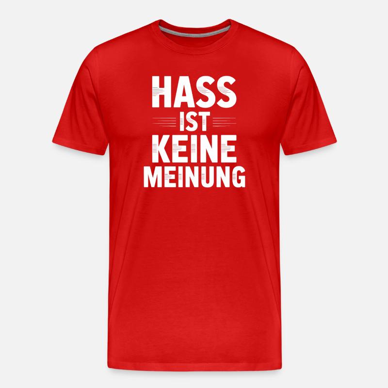 Hass ist keine Meinung - Antifa Tee - Männer Premium Bio T-Shirt - Rot