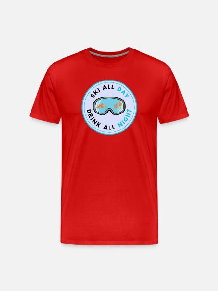 Ski All Day - Men's Premium Organic T-Shirt - red