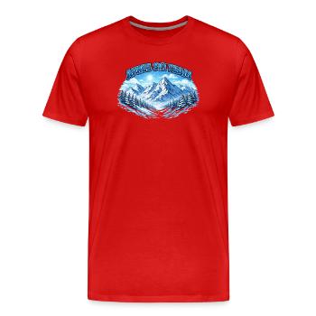 Après Ski Team Mountain Panorama - Men's Premium Organic T-Shirt - red - Front - Damien (186cm)