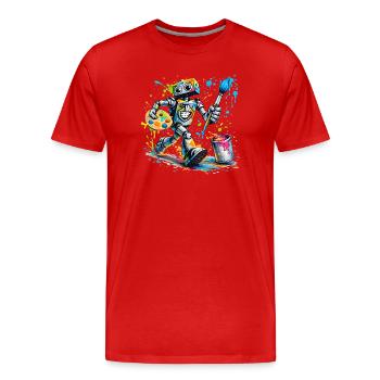 kreativer_Roboter - Männer Premium Bio T-Shirt - Rot - Vorne - Damien (186cm)