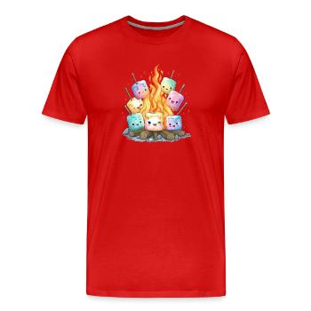 Campfire Marshmallows Fun - Men's Premium Organic T-Shirt - red - Front - Damien (186cm)