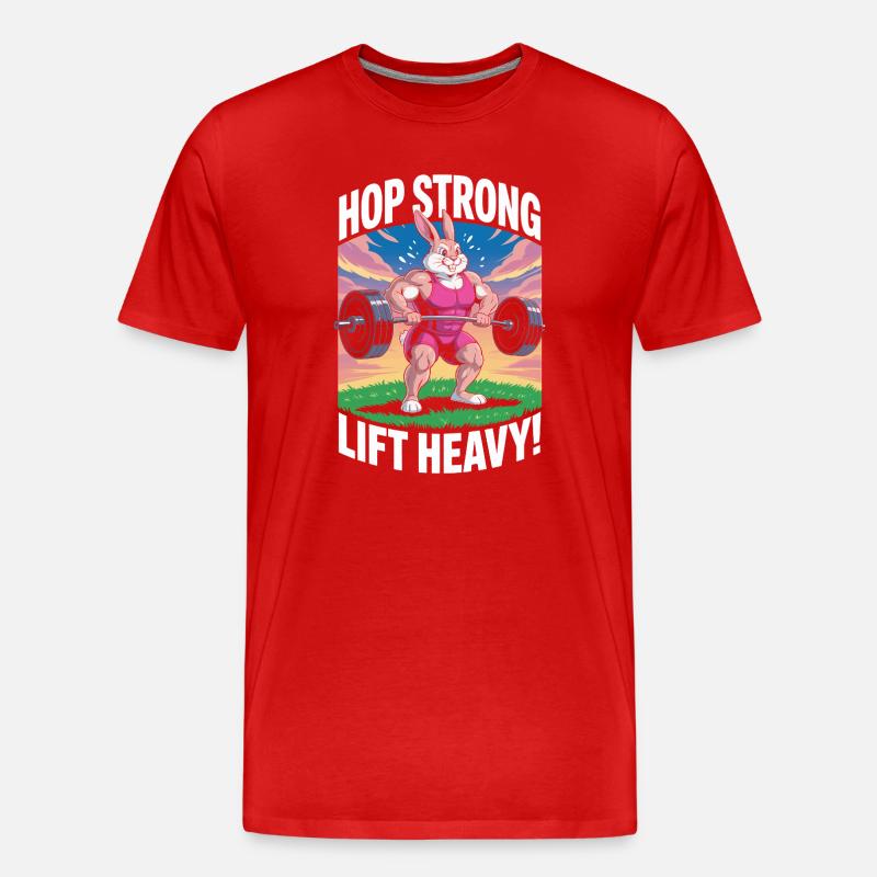 Spring stark. Hebe schwer - Männer Premium Bio T-Shirt - Rot