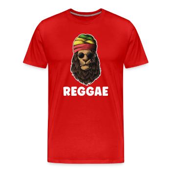 Rastafari Reggae Lion - T-shirt bio Premium Homme - rouge - Devant - Damien (186cm)