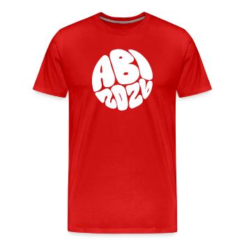 Blob Schrift Kreis Muster - Männer Premium Bio T-Shirt - Rot - Vorne - Damien (186cm)