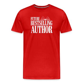 Future Bestselling Author - Men's Premium Organic T-Shirt - red - Front - Damien (186cm)
