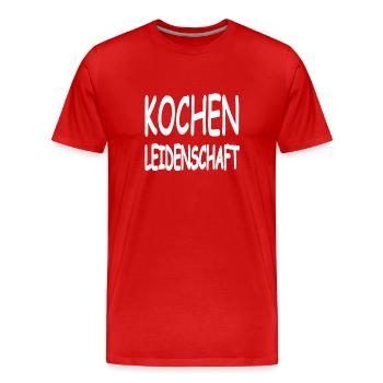 Cuire - T-shirt bio Premium Homme - rouge - Devant - Damien (186cm)
