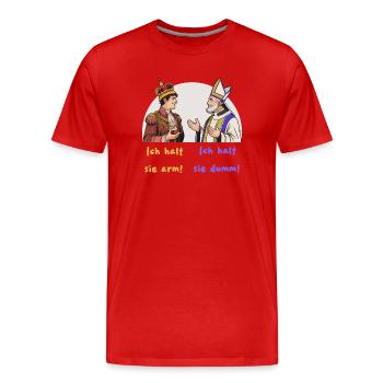 König und Bischof, Machtausübung - Männer Premium Bio T-Shirt - Rot - Vorne - Damien (186cm)