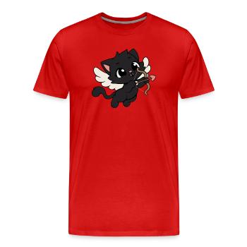 Cats Cupid Kawaii - Men's Premium Organic T-Shirt - red - Front - Damien (186cm)