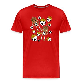 Football Nuts - Men's Premium Organic T-Shirt - red - Front - Damien (186cm)