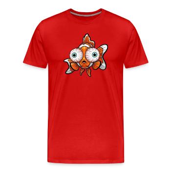 Cute goldfish cartoon big eyes tired - Men's Premium Organic T-Shirt - red - Front - Damien (186cm)