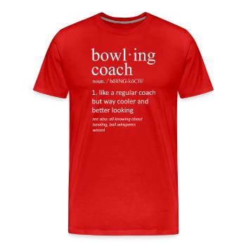 Bowling Coach Funny Dictionary Definition - Männer Premium Bio T-Shirt - Rot - Vorne - Damien (186cm)