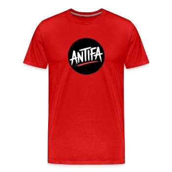 Antifa - Antifascist Merch - Men's Premium Organic T-Shirt - red - Front - Damien (186cm)