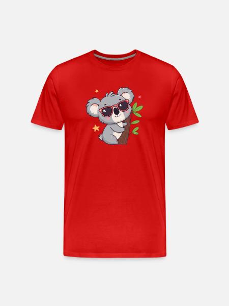 Koala chic sun red glasses - Men's Premium Organic T-Shirt - red