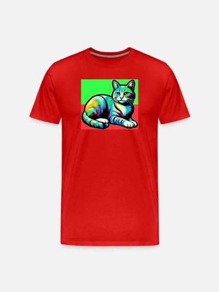 chat - T-shirt bio Premium Homme - rouge