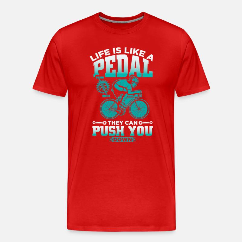 Vélo de route Cyclisme Vélo Cyclisme - T-shirt bio Premium Homme - rouge