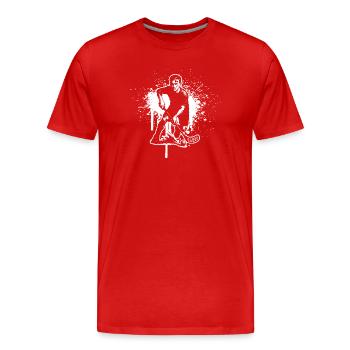 Dessin propre de floorball pour floorball - T-shirt bio Premium Homme - rouge - Devant - Damien (186cm)