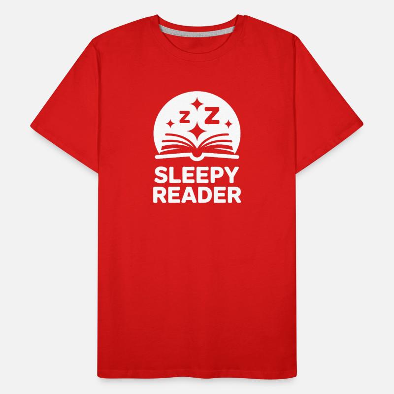 Sleepy Reader Reading Men's Premium Organic T-Shirt